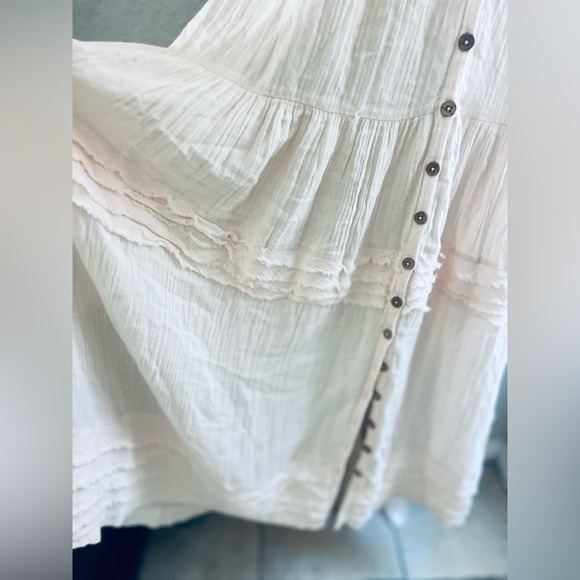 Free People Sunday Stroll Maxi Dress In Ivory size XS oversized dress fits Med - Picture 13 of 14